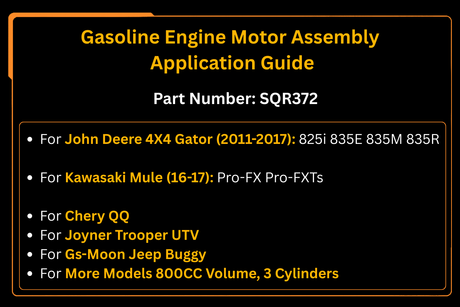 OEM nuevo Motor de gasolina Ass'y 800CC se adapta a John Deere 825i 835E 835M 835R Gator