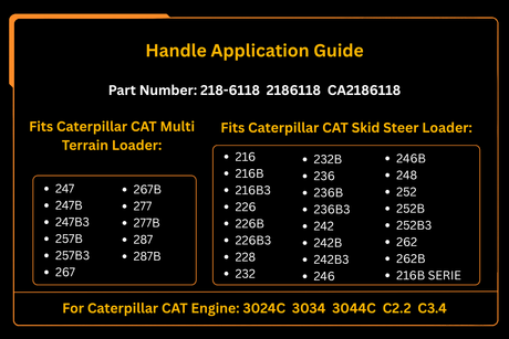Handle 218-6118 2186118 Fits for Caterpillar CAT Engine C2.2 3034 Loader 247 247B 257B 267 267B 216 216B 232B 236 236B 242B 252B