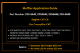 Fits for Caterpillar CAT 330C 330D 336D 336D2 340D Excavator Muffler 205-6642 2056642, Engine C9