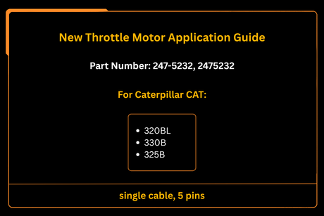 Novo motor de acelerador 247-5232 2475232, adequado para Caterpillar CAT 320BL 330B 325B