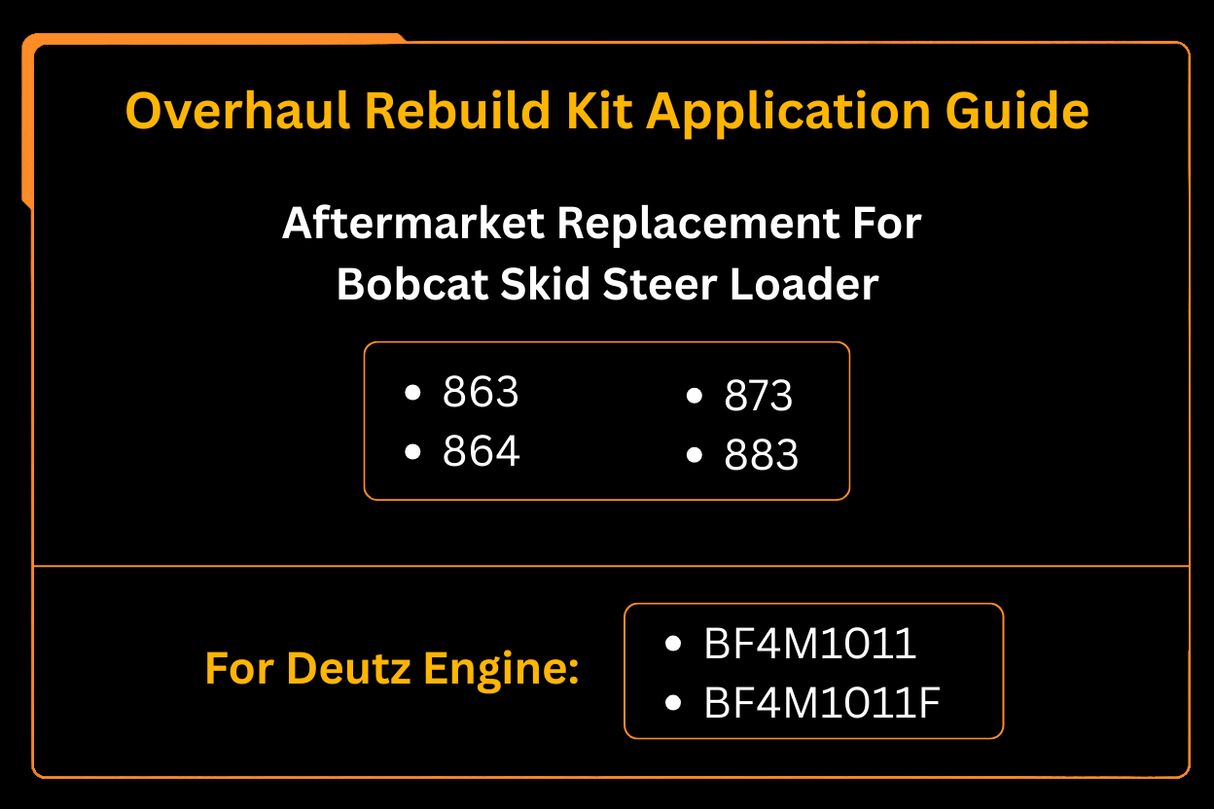 Reviseer herbouwkit voor Deutz -motor BF4M1011 BF4M1011F Past op Bobcat Loader 863 864 873 883