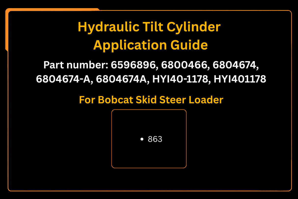 Hydraulic Tilt Cylinder 6596896 Aftermarket Replacement For Bobcat 863 Skid Steer Loader