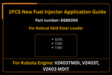 1 Uds nuevo inyector de combustible 6686056 para motor Kubota V2403TMDI reemplazo del mercado de accesorios para cargador Bobcat S205 T180 T190