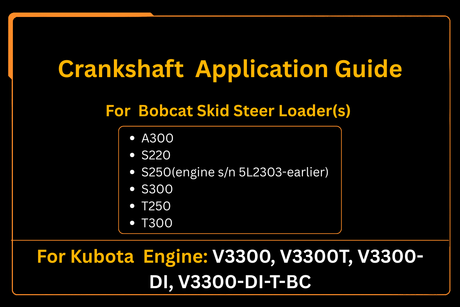 Virabrequim para Kubota V3300 V3300-DI Motor Aftermarket Substituição para Bobcat Skid Loader S250