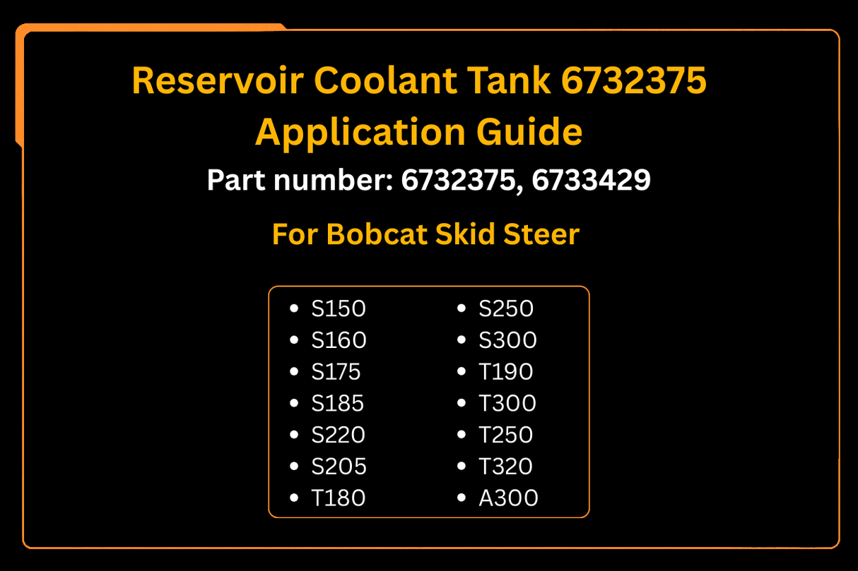 Reservoir Coolant Tank 6732375 Aftermarket Replacement For Bobcat S250 S300 T180 T190 T250