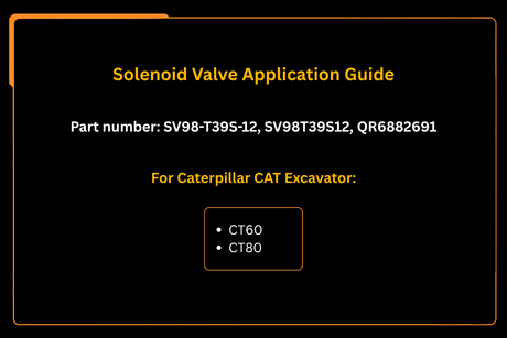 Magnetventil SV98-T39-12VDC passer til Caterpillar CAT gravemaskin CT60 CT80