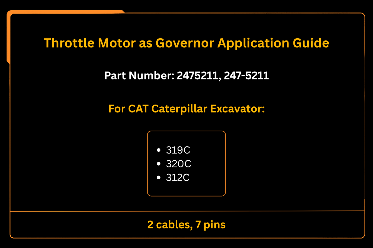 Throttle Motor as Governor 2475211 247-5211 Fits for CAT Caterpillar 319C 320C 312C Excavator