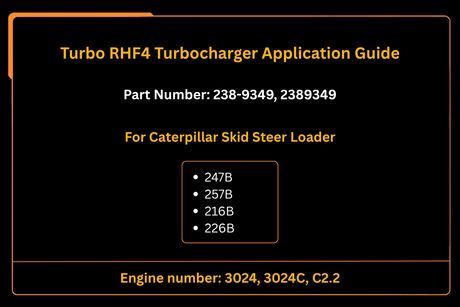 Turbo RHF4 Turbo 238-9349 2389349 Past voor Caterpillar Schranklader 247B 257B 216B 226B, Motor 3024 3024C C2.2