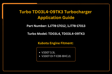 Turbo TD03L4-09TK3 Turbocompressore 1J778-17012 1J778-17013 per motore Kubota V3307 3.3L