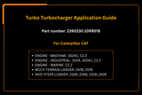 Turbo Turbocompressore 2390230 10R9578 per Caterpillar CAT Loader 216B 226B 232B 242B 247B 257B Motore 3024 3024C C2.2 per Perkins 400