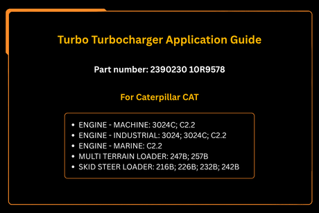 Turboturboahdin 2390230 10R9578 Caterpillar CAT Loader 216B 226B 232B 242B 247B 257B Moottori 3024 3024C C2.2 for Perkins 400