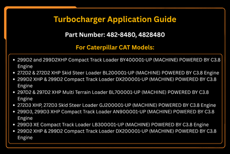 Turbocharger 482-8480 4828480 Fits for Caterpillar 272D2 297D2 299D2 272D3 299D3 Engine C8.3