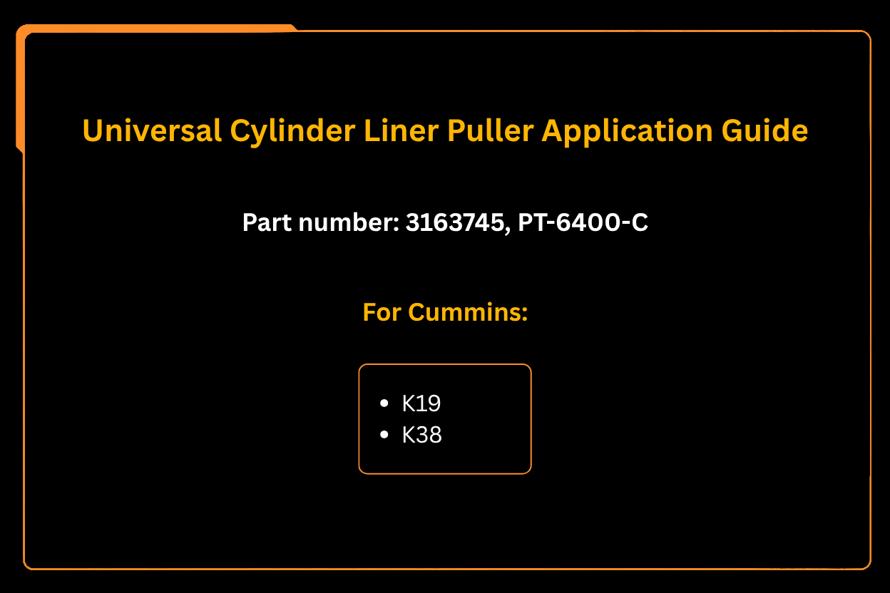 Universal Cylinder Liner Puller 3163745 PT-6400-C Fits For Caterpillar CAT Cummins K19 K38