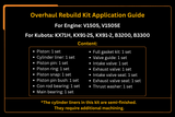New V1505 V1505E Engine Overhaul Rebuild Kit for Kubota KX71 KX91 B3200