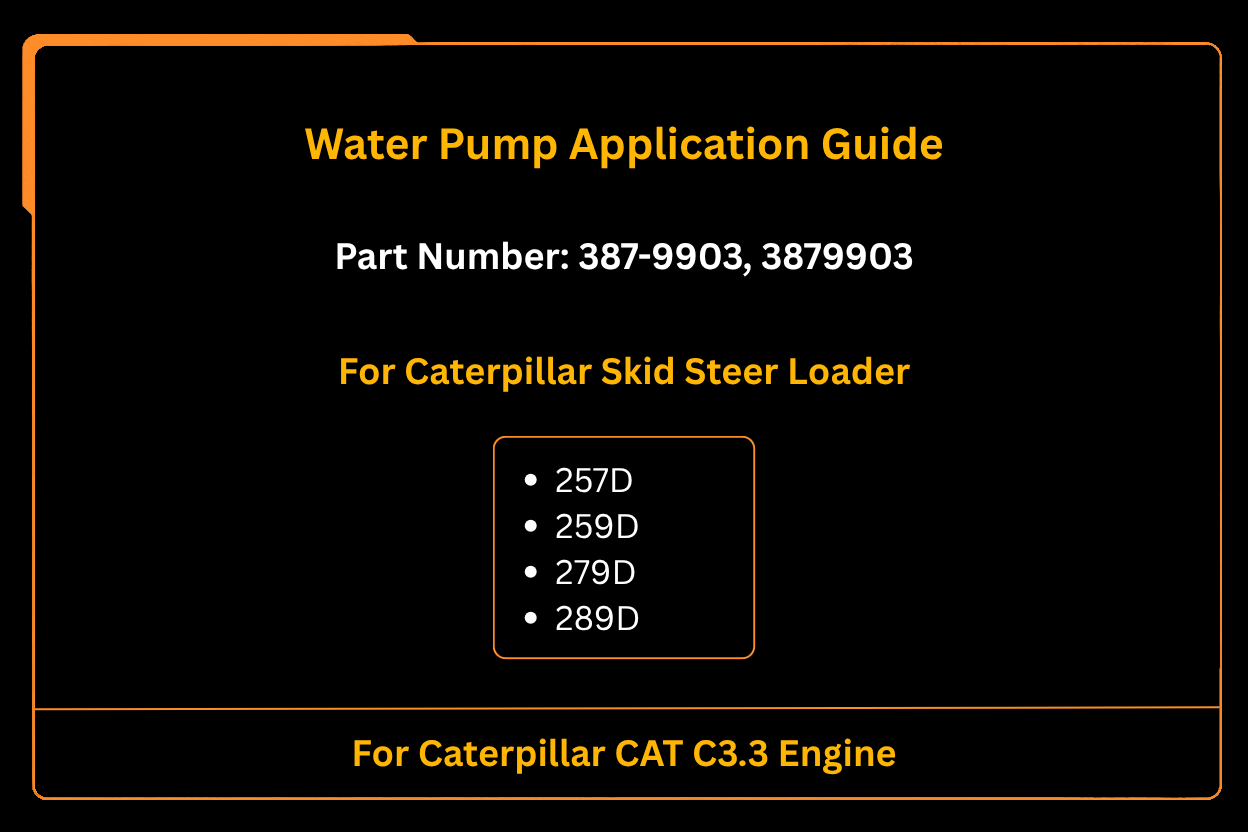 Pompa wodna 387-9903 3879903 Pasuje do silnika Caterpillar CAT C3.3 257D 259D 279D 289D