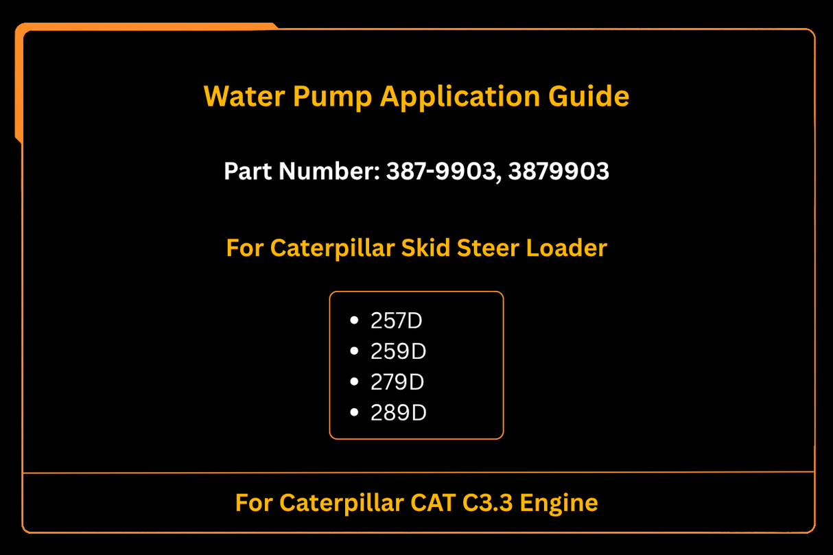 Water Pump 387-9903 3879903 Fits for Caterpillar CAT C3.3 Engine 257D 259D 279D 289D
