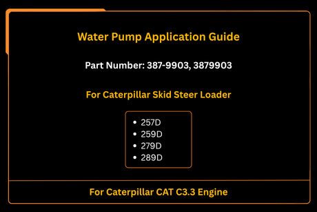 ウォーターポンプ 387-9903 3879903 キャタピラー CAT C3.3 エンジン 257D 259D 279D 289D に適合