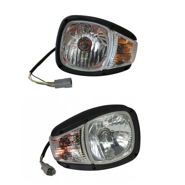 A Pair 12V Headlight 195-0192 1950192 195-0191 1950191 Fits for Caterpillar CAT Engine 3054C 3044C C4.4 3054 Loader 906H 907H 908H