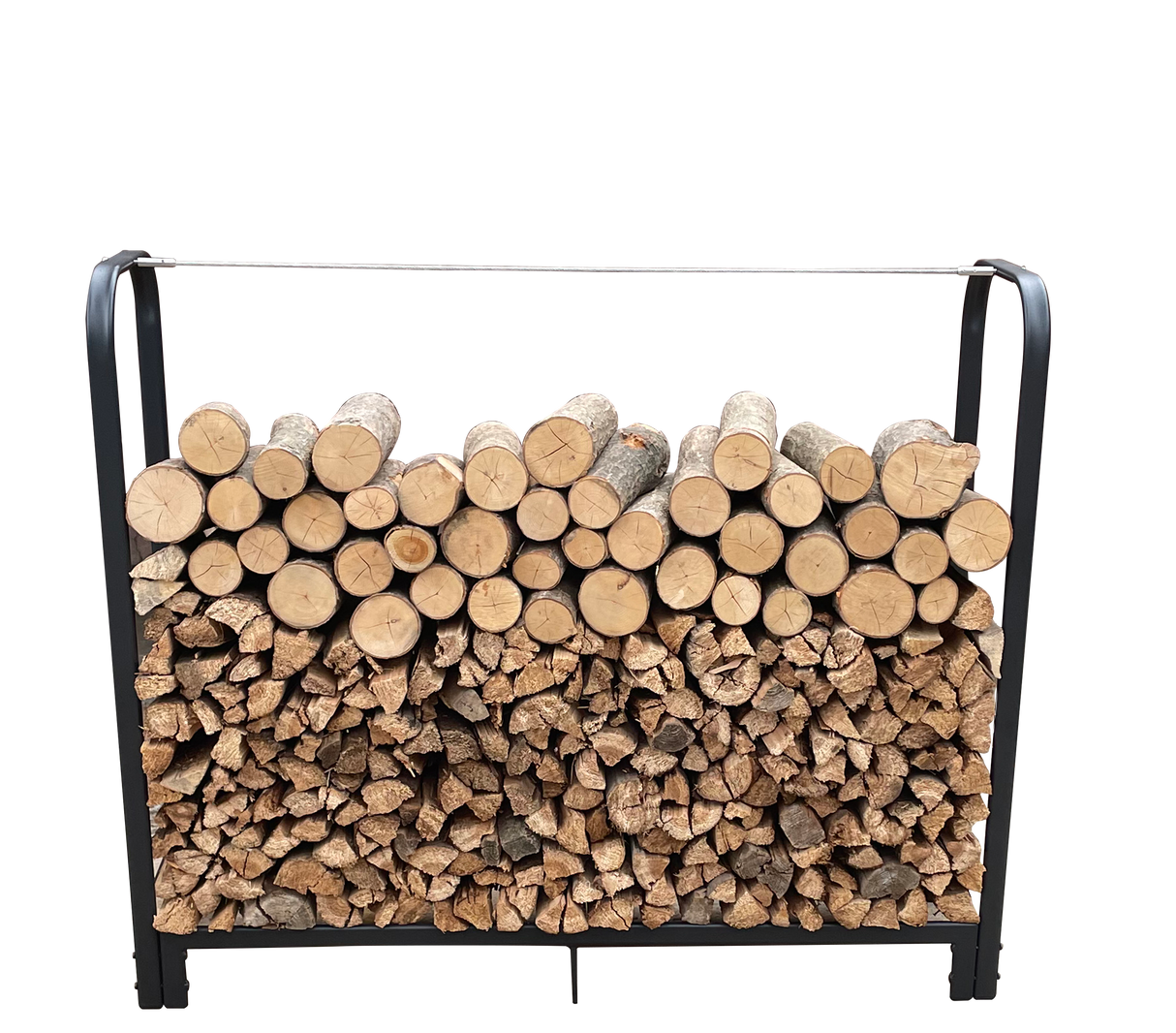 Artibear Firewood Rack Stand 4ft Heavy Duty Logs Holder--Matte Black