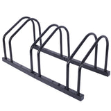 3 Bikes Floor Bike Stand Parking Rack 22-28" Wheel Max Tire Width 2.15" Black Painted
