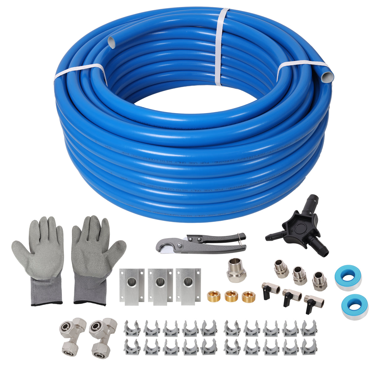 3/4" x 100ft Air Compressor Piping PEX-AL-PEX Tubing Air Hose Kit--Blue Tubing