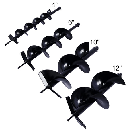 4IN+8IN+10IN+12IN Auger Drill Bit 3/4" Shaft Digger Replacement Bits Earth