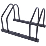 2 Bikes Floor Bike Stand Parking Rack 22-28" Wheel Max Tire Width 2.15" Black Painted