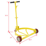 55 Gallon Low Profile Drum Dolly 1200 lb Capacity Steel--Yellow