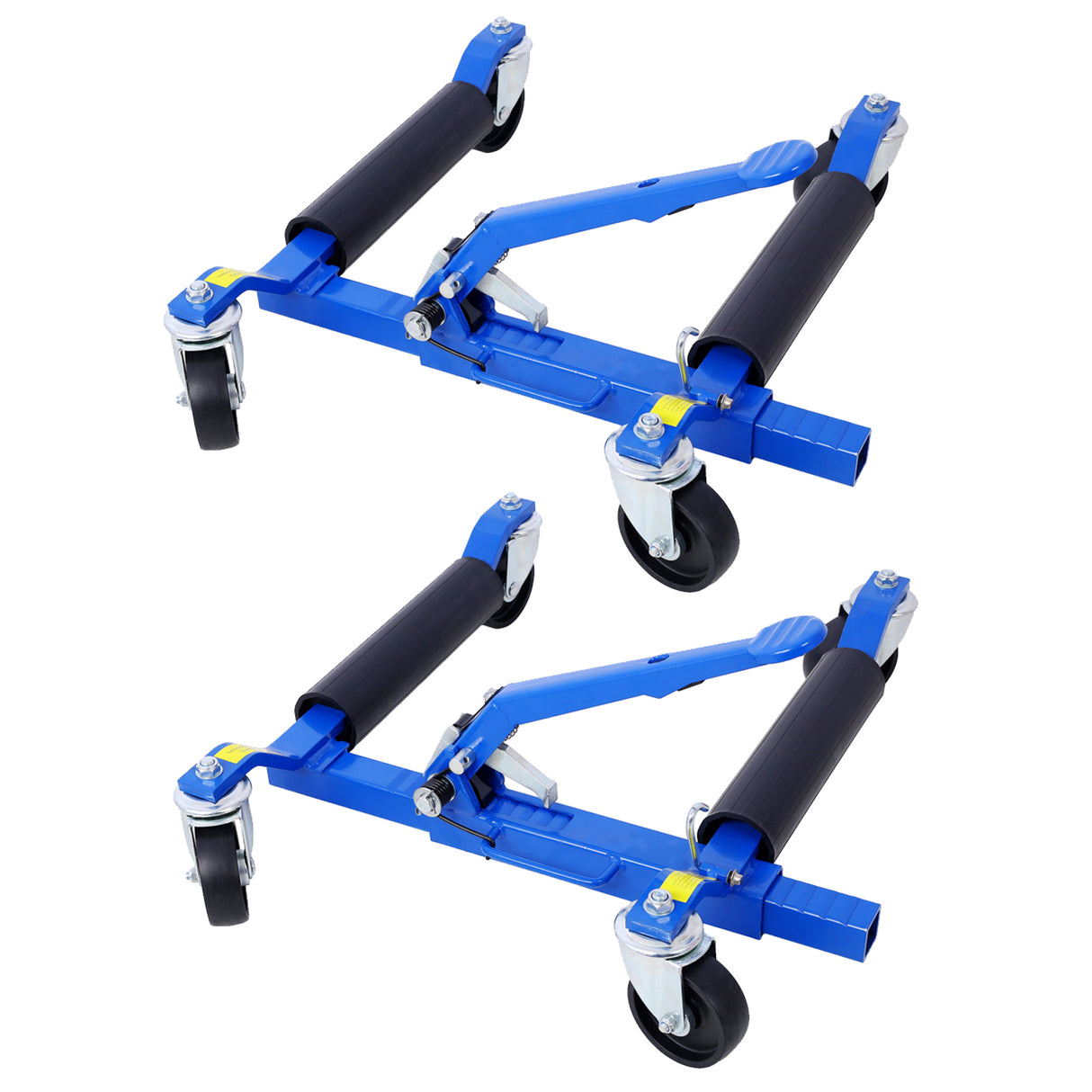 Set of 2 Wheel Dolly Car Skates Vehicle Positioning Hydraulic Tire Jack Ratcheting Foot Pedal Lift 1,250lbs--Blue