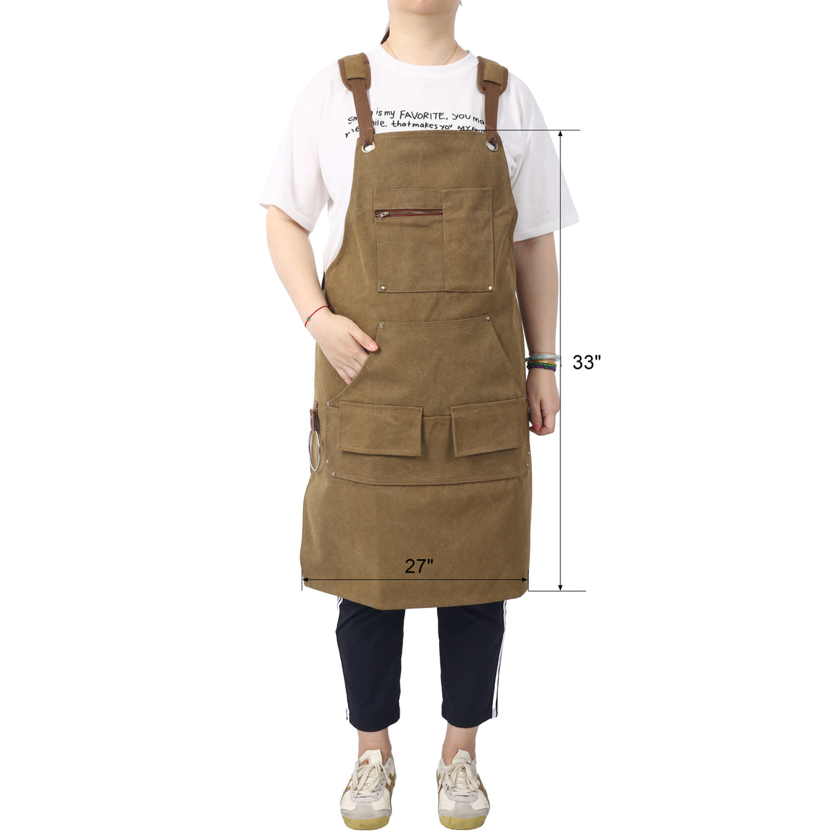 Long Apron Heavy Duty Canvas Tool 16 Oz--Brown