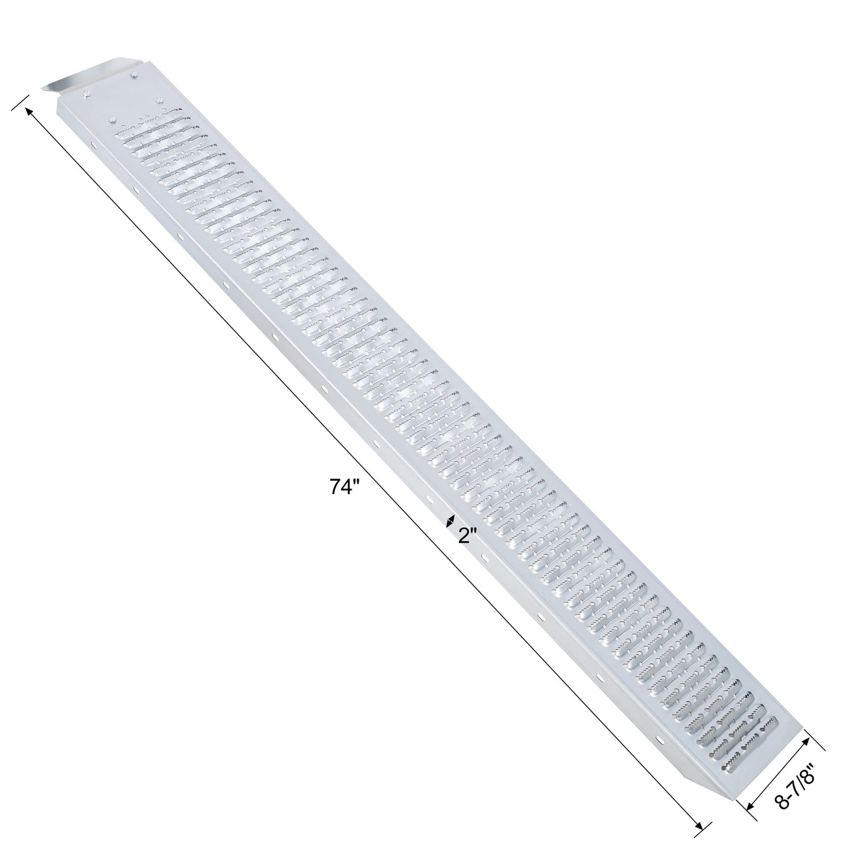 Pack of 2 74" L 960lbs Capacity Loading Ramps with 2Pcs Tie Straps 1Pair Gloves--Silver