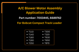 A/C Blower Motor Assembly 7003445 6689762 Aftermarket Replacement For Bobcat T110 T140 T180 T190 T250 T300 T320 T630 T650 T870 - Fab Heavy Parts