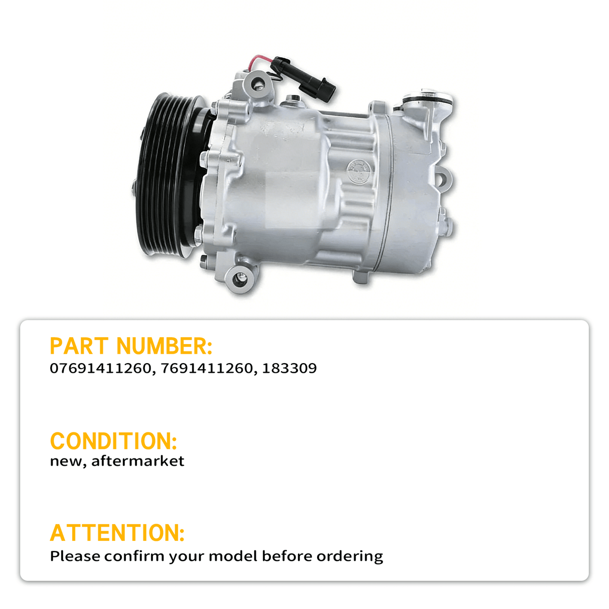 A/C Compressor 183309 Fits for Maserati Coupe Quattroporte Spyder 4200GT SD1230 1230F - Fab Heavy Parts
