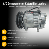 A/C Compressor 315 - 6547 3156547 Fits for Caterpillar CAT 906H 906K 906M 907H 907K 907M 908H 908K 908M 910K 914K - Fab Heavy Parts