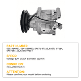 A/C Compressor 6A671 - 97110 6A671 - 97114 Fits for Kubota L3240 L3430 L3540 L4240 m4900 m5700 m6800 m9000 rtv1100cr rtv1100cw - Fab Heavy Parts