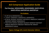 A/C Compressor 6A671 - 97110 Fits For Kubota M105 M4900 M5700 M6800 M8200 M9000 Tractor - Fab Heavy Parts