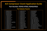 A/C Compressor Clutch RD451 - 47910 Fits for Kubota KX040 - 4 KX057 - 4 KX033 - 4 B2650HSDC - Fab Heavy Parts