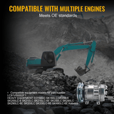 A/C Compressor LC91V00002F1, LC91V00002F3 fits Kobelco SK330 SK330 - 6E SK200 - 6 SK210 - 6E - Fab Heavy Parts