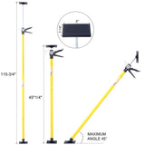 2Pack Adjustable Support Pole Steel 3rd Hand System Rod Extends from 45 to 114 Inch--Yellow