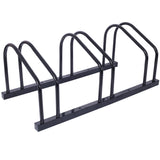 3 Bikes Floor Bike Stand Parking Rack 22-28" Wheel Max Tire Width 2.15" Black Painted