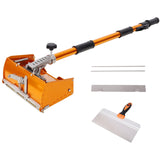 Adjustable Drywall Finishing Tool Plaster Box With Extendable Handel&1PC Mudguard&2PCS Stainless Steel Blade&1PC 12inch Metal Putty Scrape for Plasterboard Wallboard Sheetrock - Fab Heavy Parts