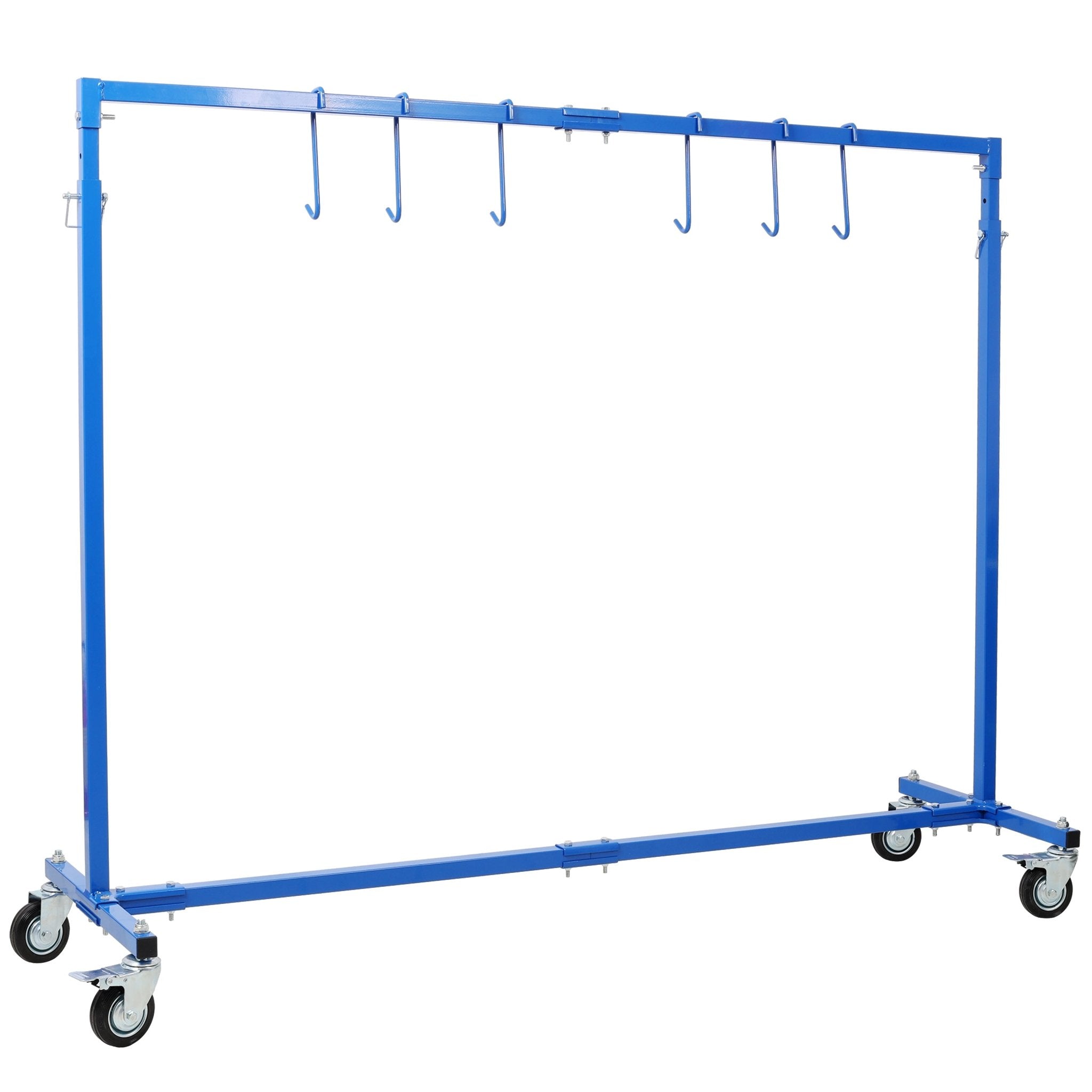 Adjustable Height Paint Hanger Drying Rack Mobile Painting Stand with 6 Hanging Hooks - Blue - Fab Heavy Parts