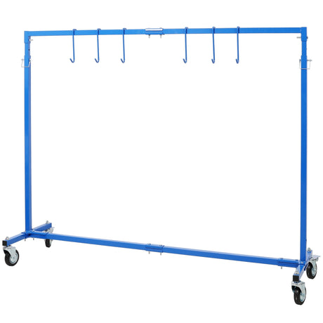 Adjustable Height Paint Hanger Drying Rack Mobile Painting Stand with 6 Hanging Hooks - Blue - Fab Heavy Parts