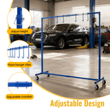 Adjustable Height Paint Hanger Drying Rack Mobile Painting Stand with 6 Hanging Hooks - Blue - Fab Heavy Parts