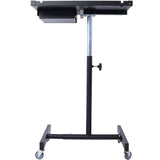 Adjustable Tear Down Work Table with Drawer (4) 2.5" Swivel Casters 220 Lbs Capacity Rubber Corners Heavy Duty Steel - Black - Fab Heavy Parts