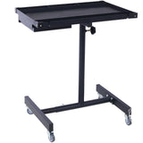 Adjustable Tear Down Work Table with Drawer (4) 2.5" Swivel Casters 220 Lbs Capacity Rubber Corners Heavy Duty Steel - Black - Fab Heavy Parts