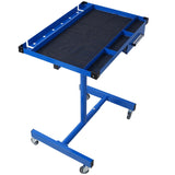 Adjustable Tear Down Work Table with Drawer Portable 220 Pound Capacity - Blue - Fab Heavy Parts