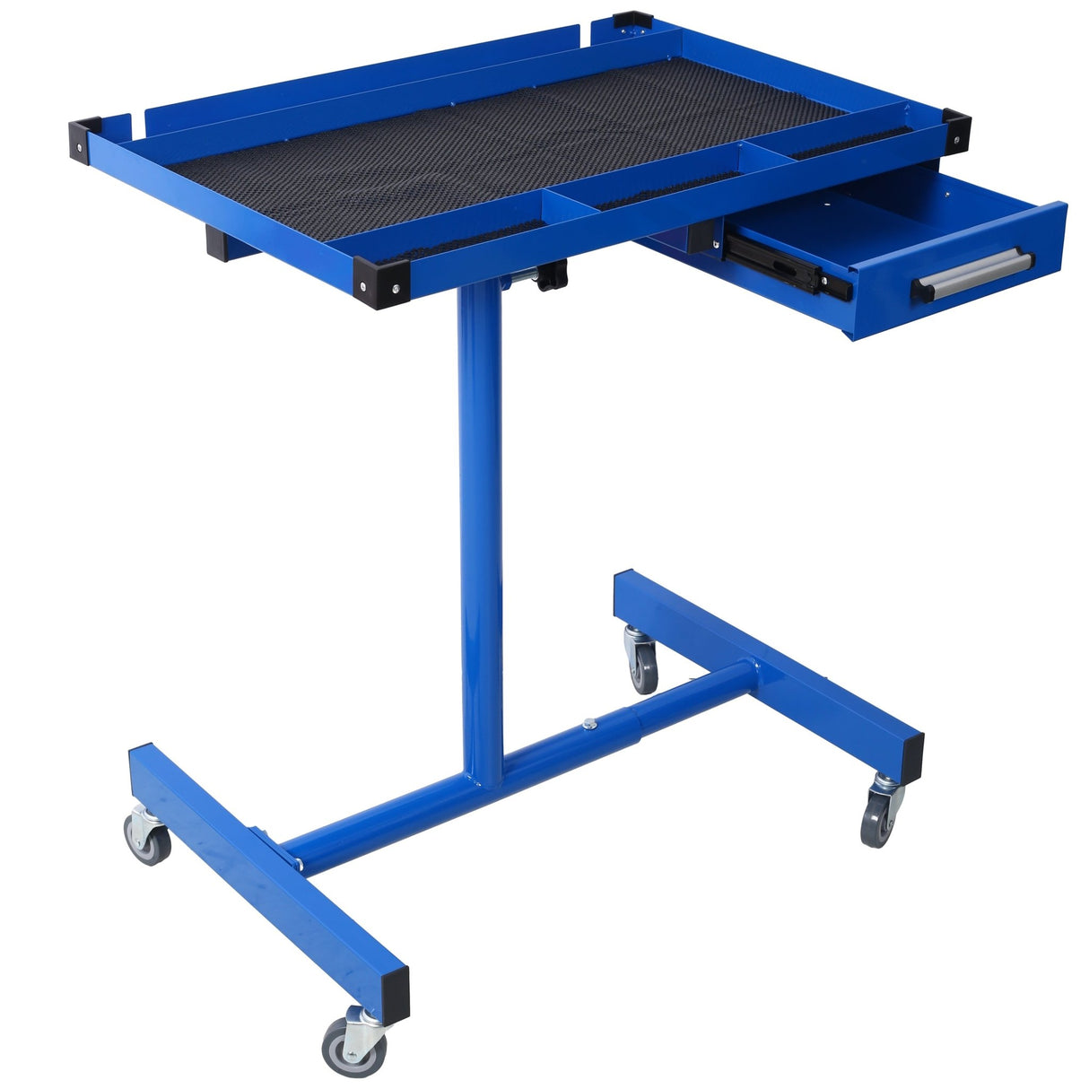 Adjustable Tear Down Work Table with Drawer Portable 220 Pound Capacity - Blue - Fab Heavy Parts