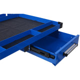 Adjustable Tear Down Work Table with Drawer Portable 220 Pound Capacity - Blue - Fab Heavy Parts