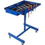 Adjustable Tear Down Work Table with Drawer Portable 220 Pound Capacity - Blue - Fab Heavy Parts